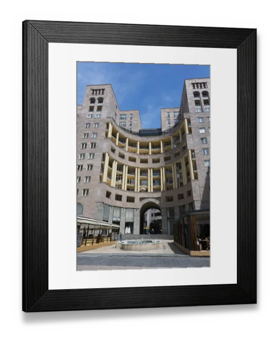 Framed Print : Modern building with courtyard Framed Print : Modern building with courtyard