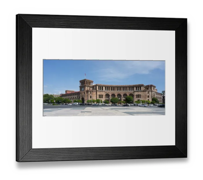 Framed Print : Historic building with long wing and tower