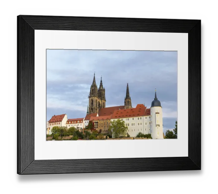 Framed Print : View of Albretsburg Castle and Meissen Cathedral Framed Print : View of Albretsburg Castle and Meissen Cathedral
