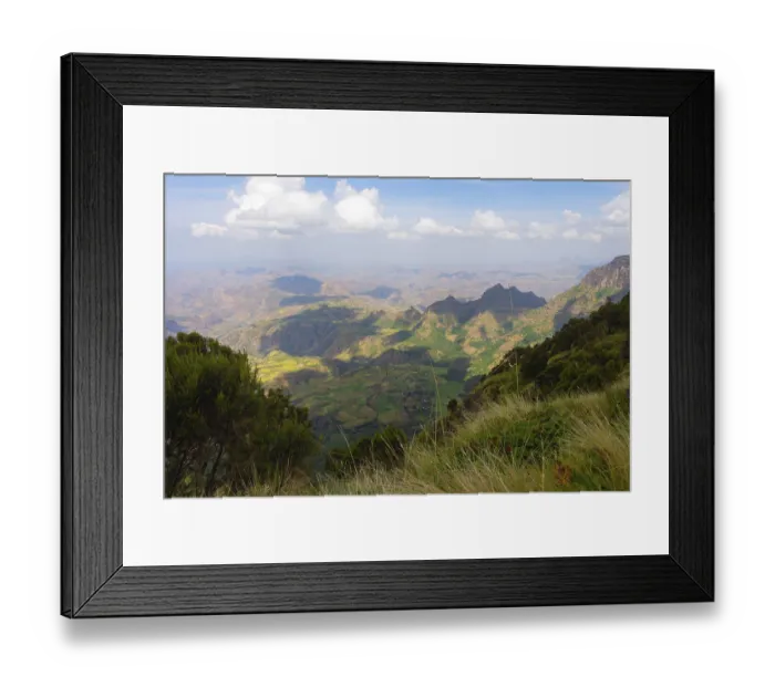 Framed Print : Scenic view over Simien mountains landscape Framed Print : Scenic view over Simien mountains landscape