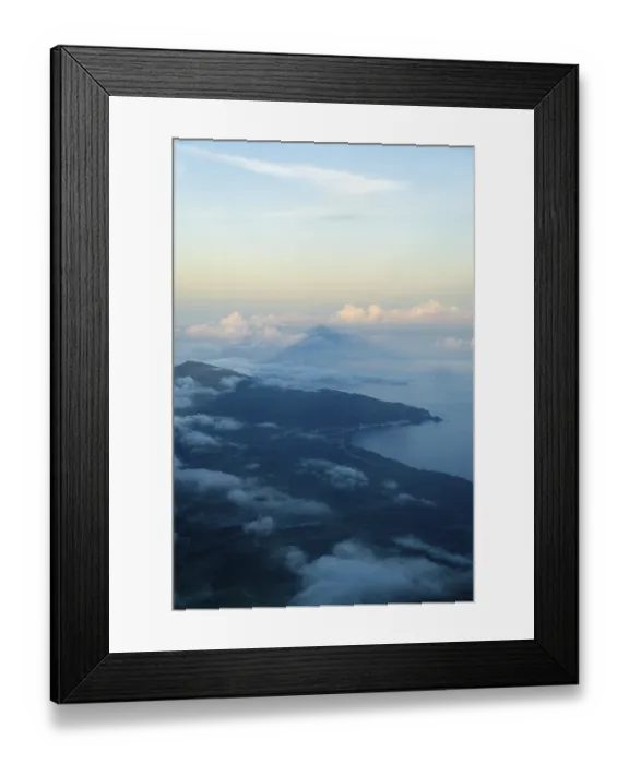 Framed Print : Long Shadow of Mount Pico and Clouds in Evening
