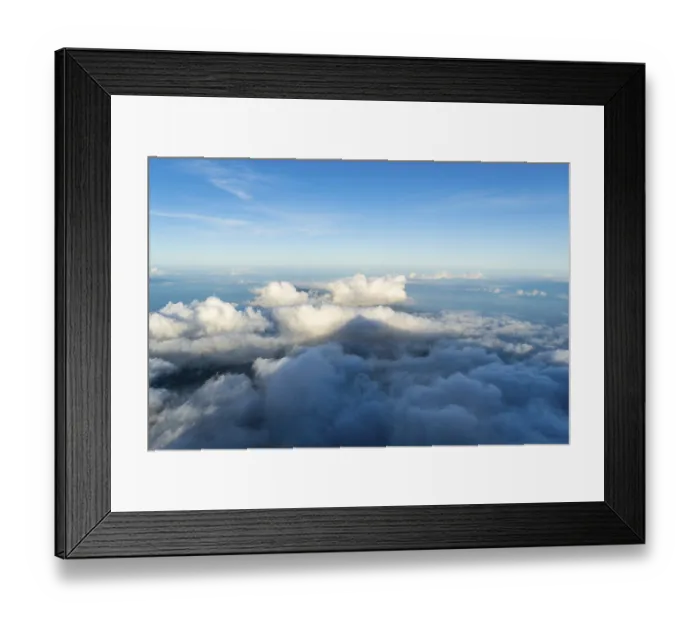 Framed Print : Shadow of Mount Pico and Clouds on Sunny Day