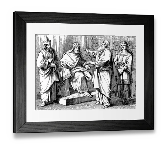 Framed Print : In Egypt, Joseph blesses Pharaoh Framed Print : In Egypt, Joseph blesses Pharaoh