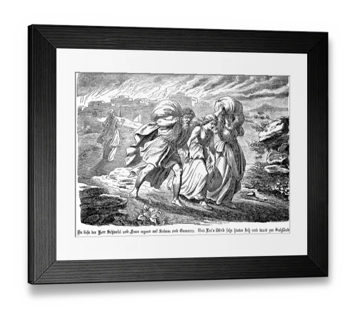 Framed Print : God rains brimstone and fire on Sodom and Gomorrah