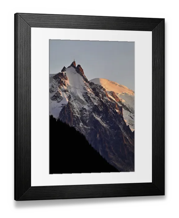 Framed Print : From left: snow-covered Aiguille du Midi Framed Print : From left: snow-covered Aiguille du Midi