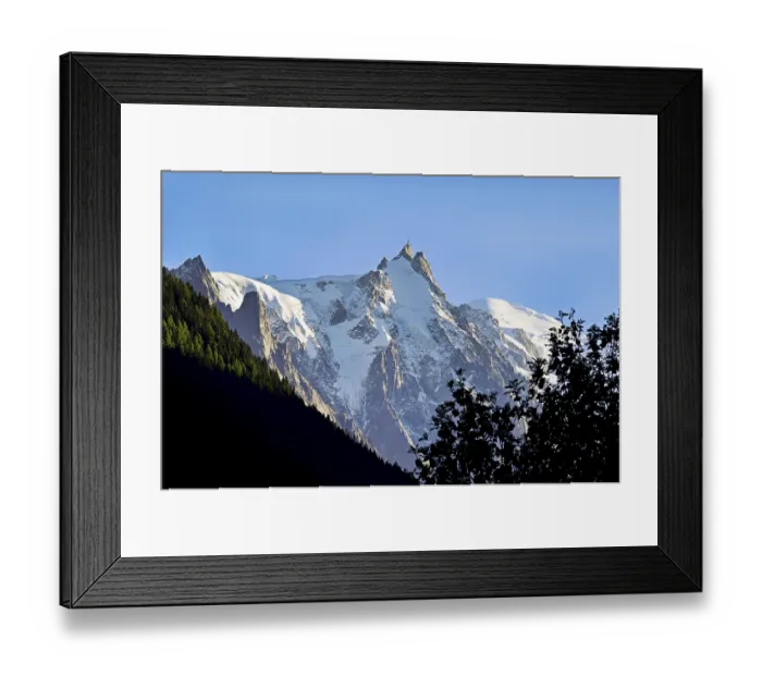 Framed Print : Aiguille du Midi, snow-covered Mont-Blanc on the right