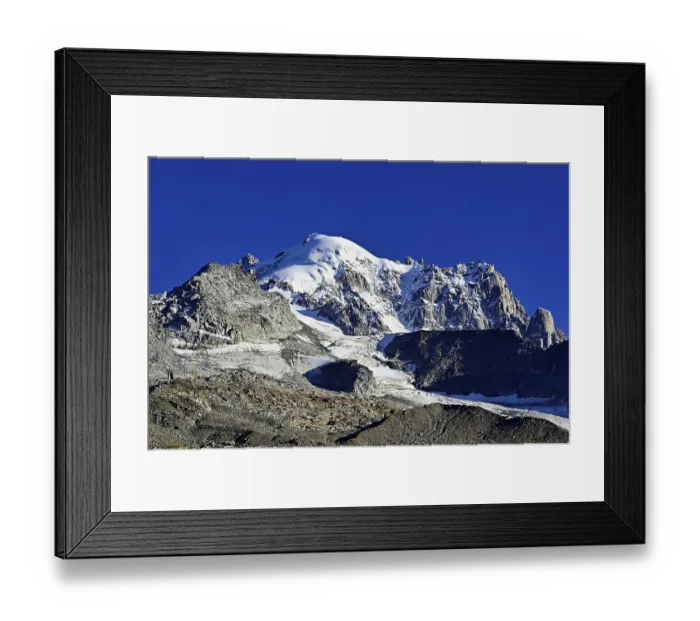 Framed Print : Aiguille des Grands Montets and snow-covered Aiguille Verte Framed Print : Aiguille des Grands Montets and snow-covered Aiguille Verte
