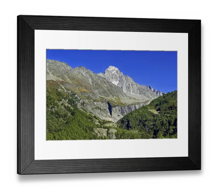 Framed Print : Aiguille du Chardonnet, front foothills of the Argentiere glacier
