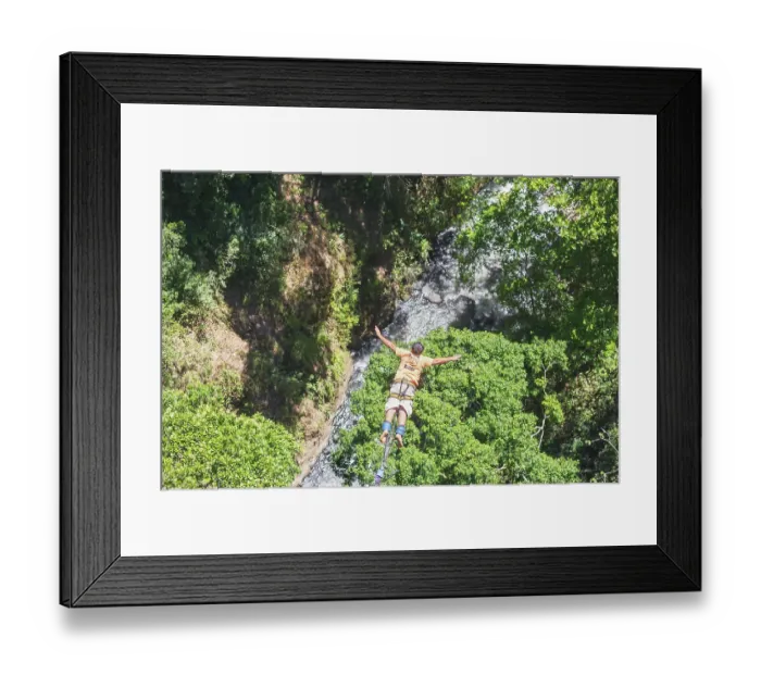Framed Print : Bungee jumper, San Jose, Costa Rica
