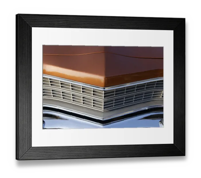Framed Print : Automobile, front grill of a vintage car