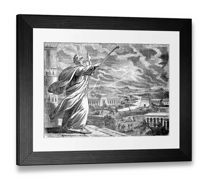 Framed Print : The Lord brought thunder, lightning and hail over the land of Egypt Framed Print : The Lord brought thunder, lightning and hail over the land of Egypt