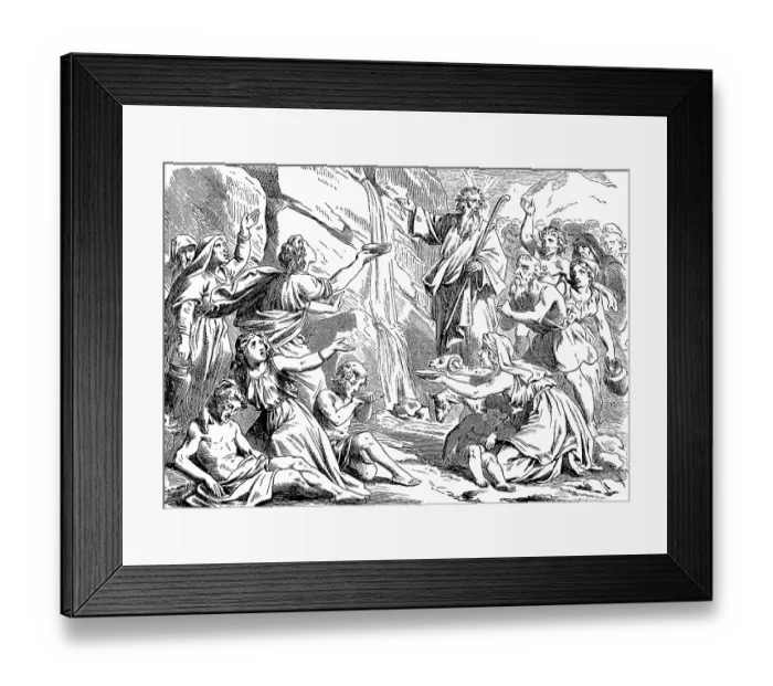 Framed Print : The children of Israel drink water from a rock