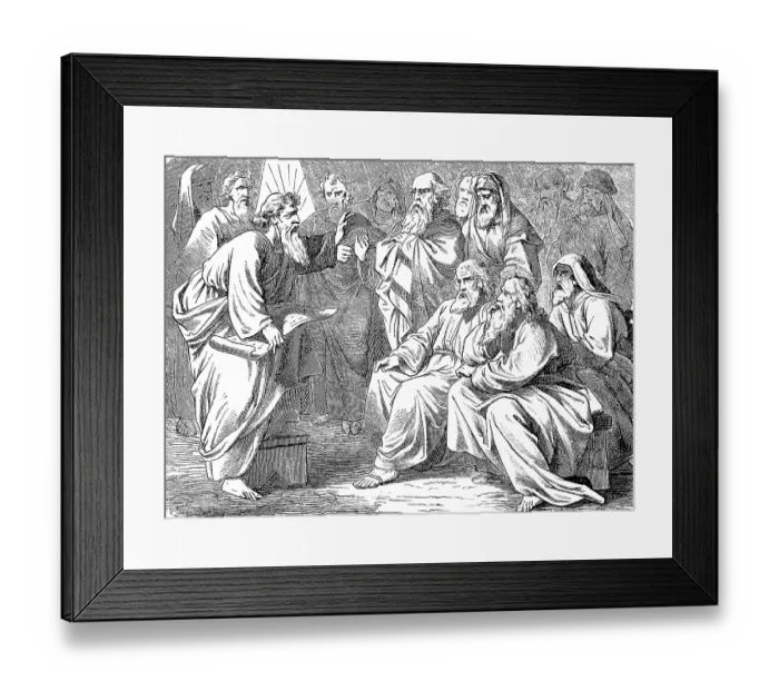 Framed Print : Moses reads the Book of the Covenant from the altar