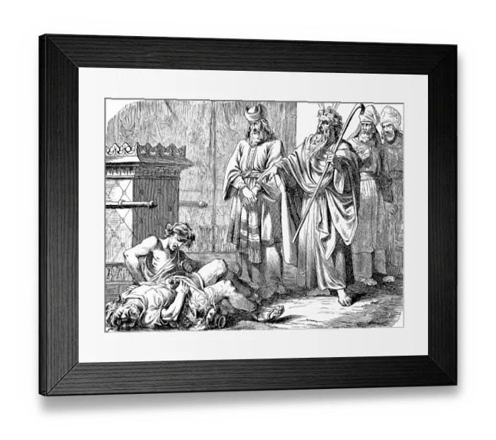 Framed Print : The Lord sent out fire and Nadab and Abihu died Framed Print : The Lord sent out fire and Nadab and Abihu died