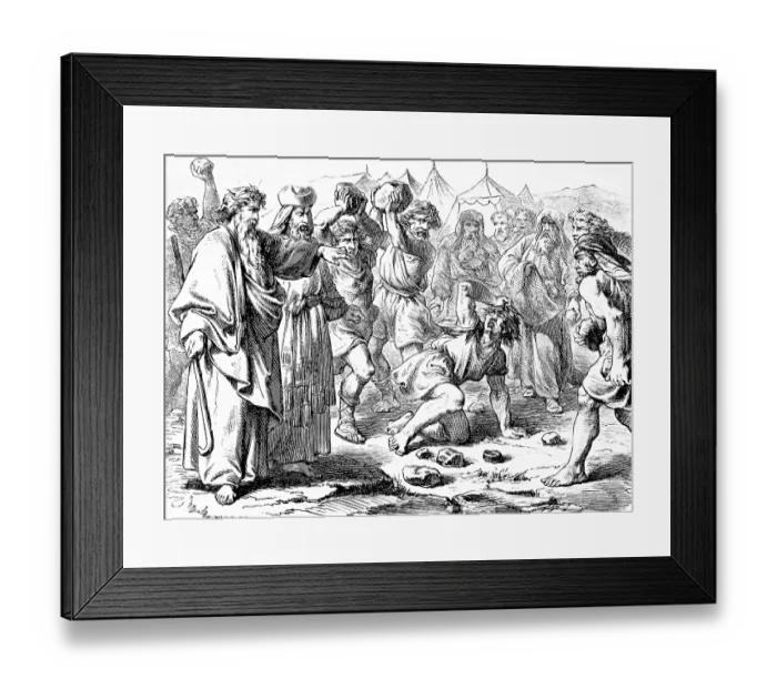Framed Print : Stoning of the blasphemer, God