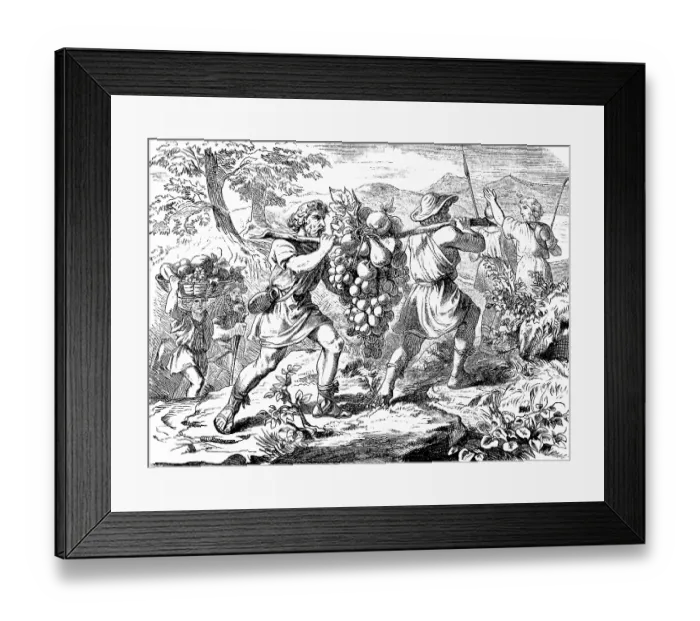 Framed Print : The spies take samples of the fruits of Canaan