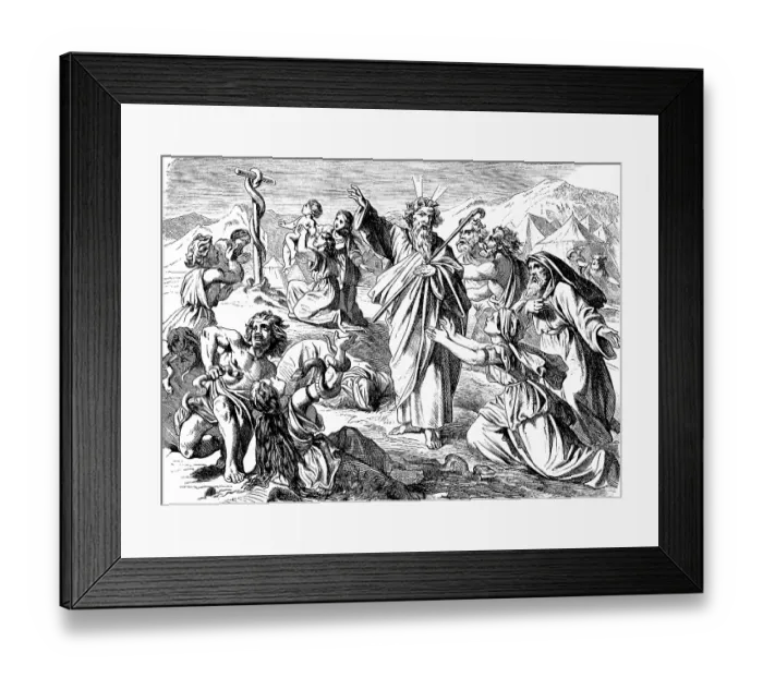 Framed Print : Moses made a bronze serpent and lifted it up as a sign