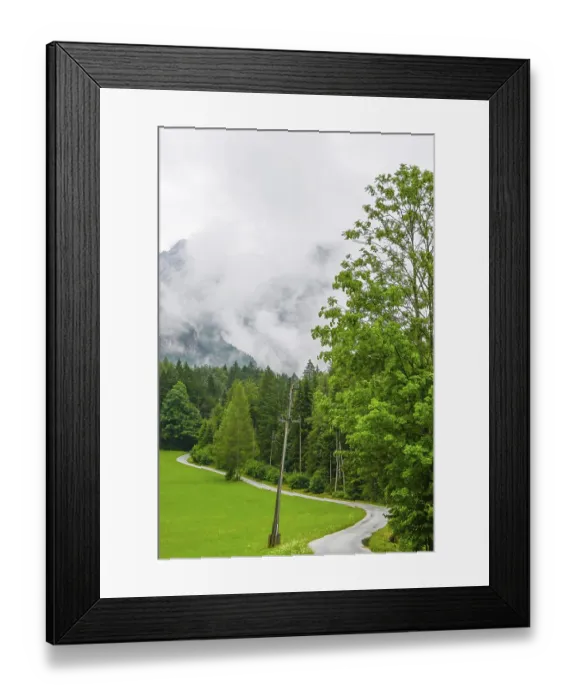 Framed Print : Fog shrouded Kamnik-Savinja Alps