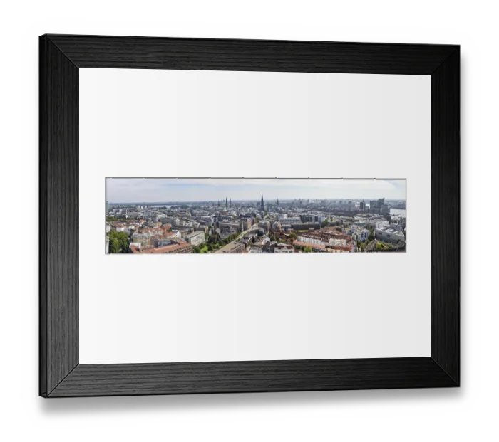 Framed Print : Panorama, city view, view over the city with church towers Framed Print : Panorama, city view, view over the city with church towers