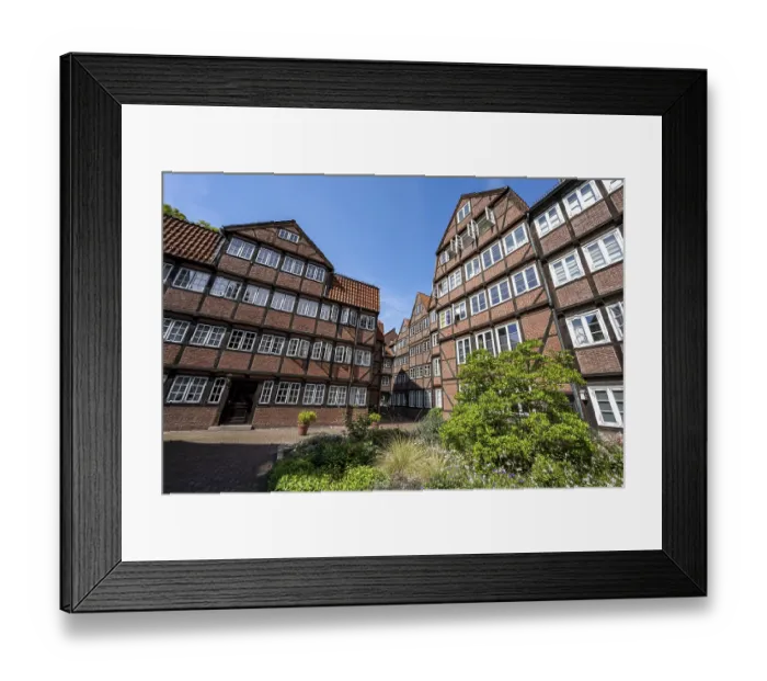 Framed Print : Facades of the historic brick buildings Framed Print : Facades of the historic brick buildings