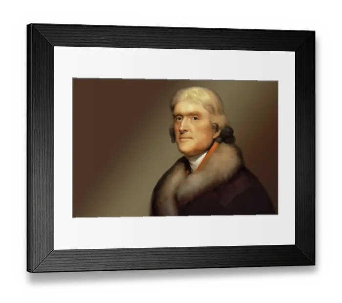 Framed Print : Portrait of Thomas Jefferson, 1743 - 1826