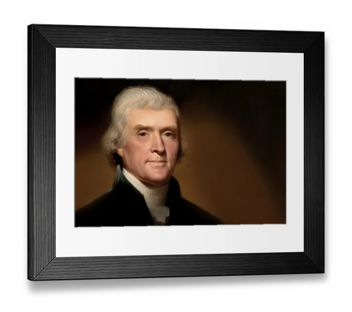 Framed Print : Portrait of Thomas Jefferson, 1743 - 1826