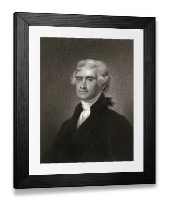 Framed Print : Portrait of Thomas Jefferson, 1743 - 1826