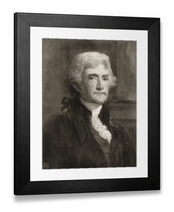 Framed Print : Portrait of Thomas Jefferson, 1743 - 1826
