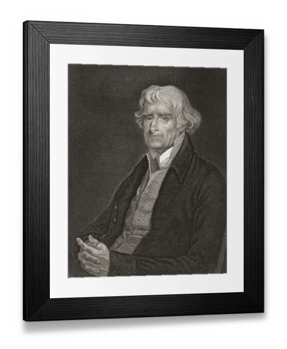 Framed Print : Portrait of Thomas Jefferson, 1743 - 1826
