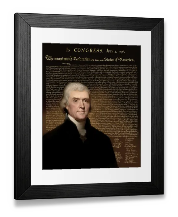 Framed Print : Portrait of Thomas Jefferson, 1743 - 1826