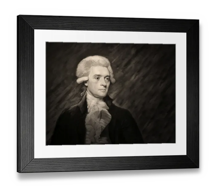 Framed Print : Portrait of Thomas Jefferson, 1743 - 1826