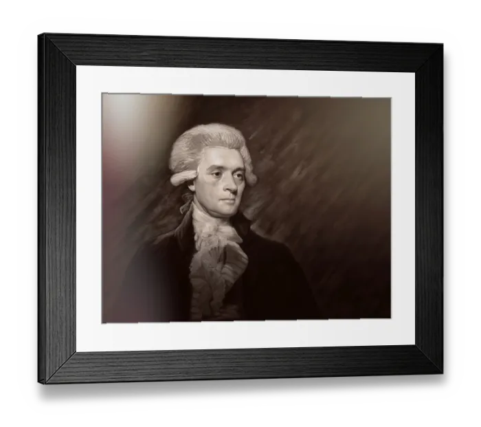 Framed Print : Portrait of Thomas Jefferson, 1743 - 1826