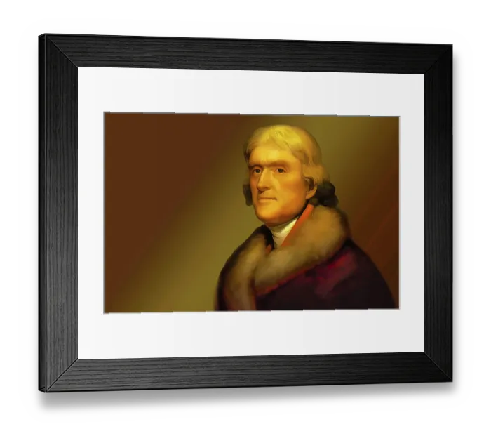 Framed Print : Portrait of Thomas Jefferson, 1743 - 1826