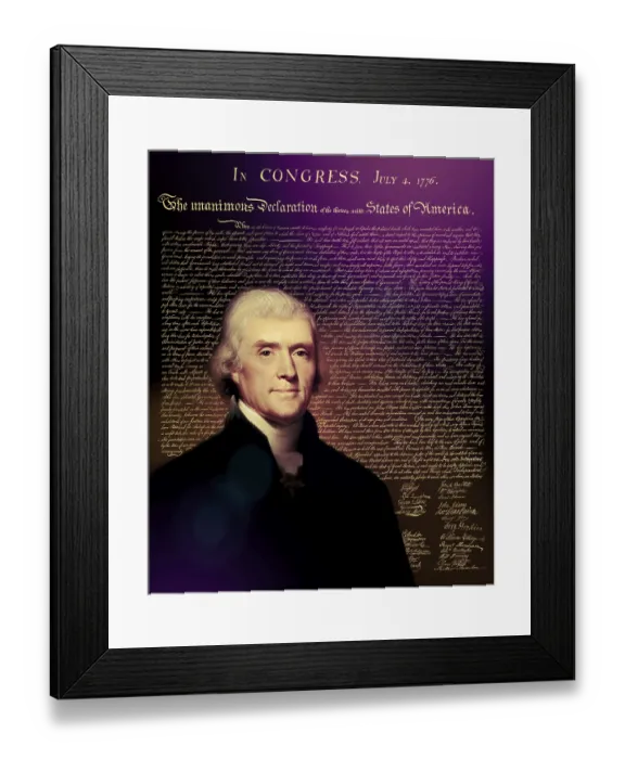 Framed Print : Portrait of Thomas Jefferson, 1743 - 1826