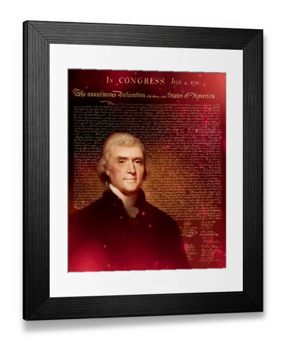 Framed Print : Portrait of Thomas Jefferson, 1743 - 1826