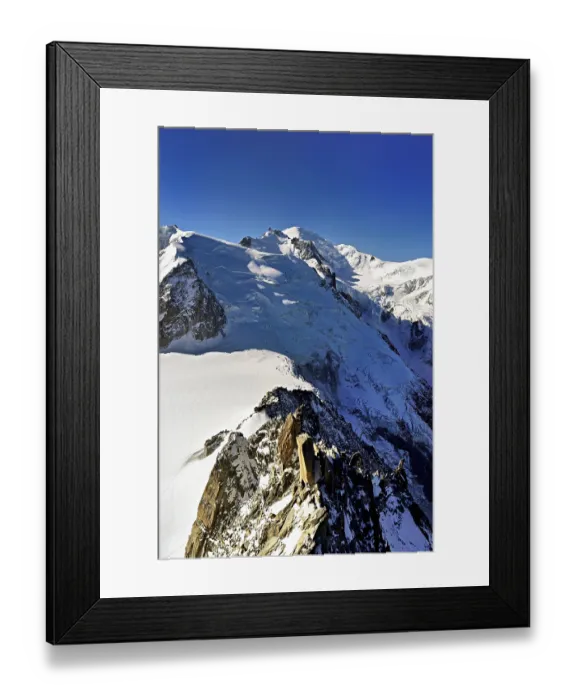Framed Print : Mont Blanc du Tacul covered with snow from the left