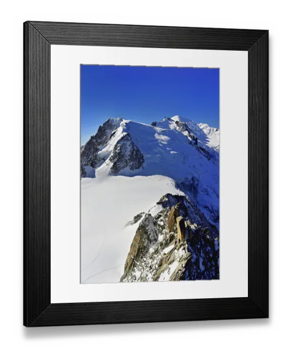 Framed Print : Mont Blanc du Tacul covered with snow from left Framed Print : Mont Blanc du Tacul covered with snow from left