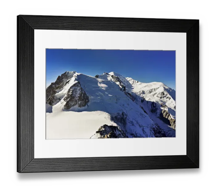 Framed Print : Mont Blanc du Tacul covered with snow from the left