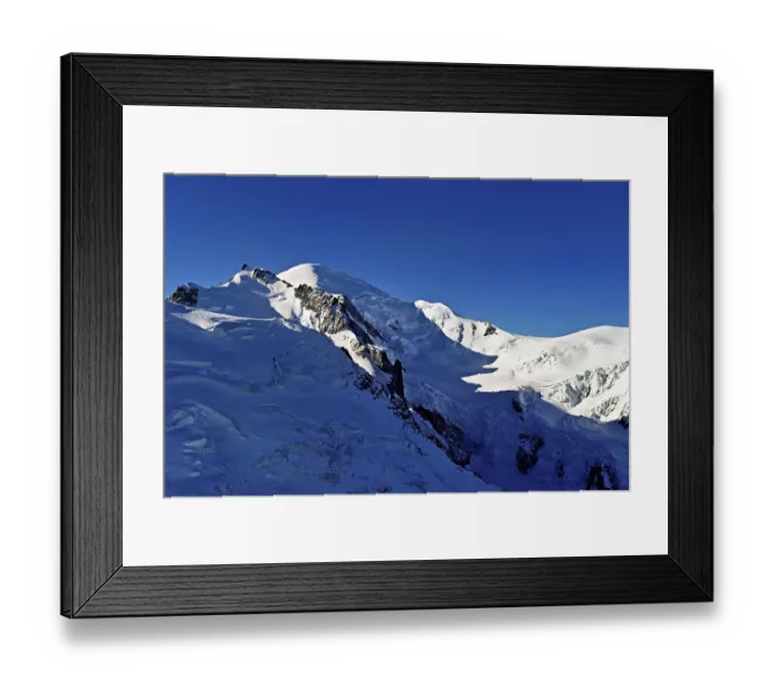 Framed Print : Mont Maudit covered with snow from the left