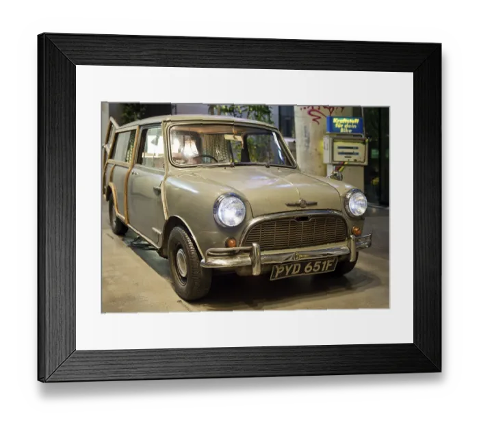 Framed Print : Entrance area to Monkey Bar with old Trabi as decoration