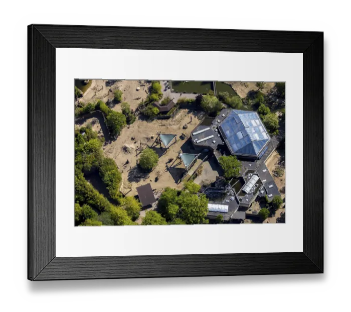 Framed Print : Aerial view, all-weather zoo Munster