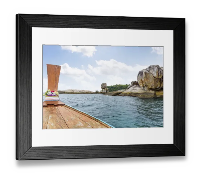 Framed Print : Ko Hin Sorn and prow of the boat travel in summer