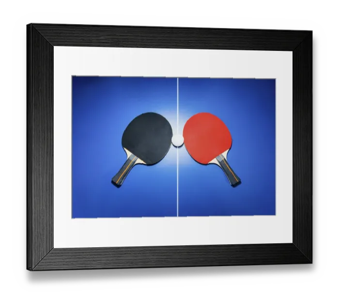 Framed Print : Top view black and red table tennis racket Framed Print : Top view black and red table tennis racket