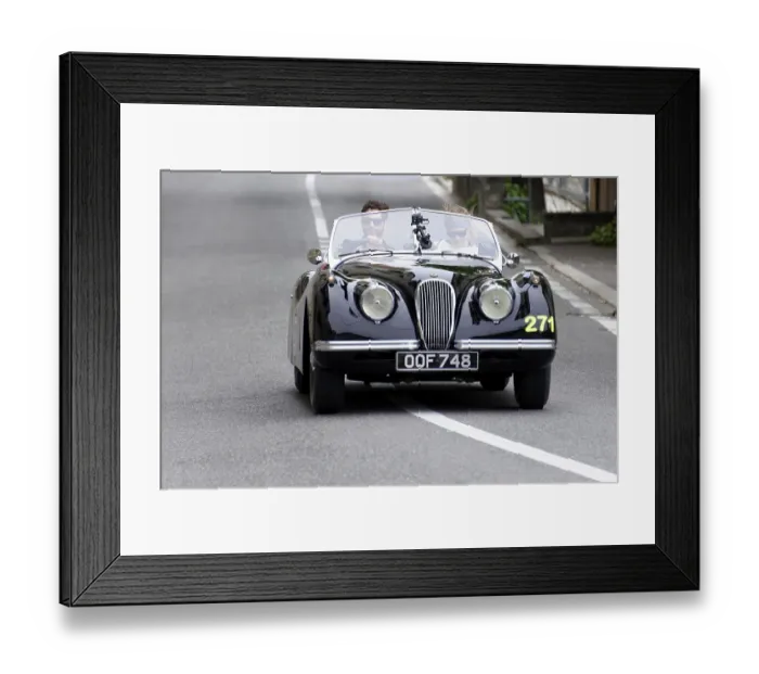 Framed Print : No. 271, Jaguar XK 120 OTS, model year 1953