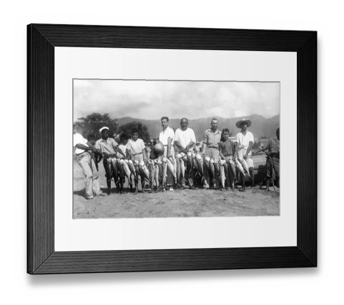Framed Print : Sport fishermen present their catch