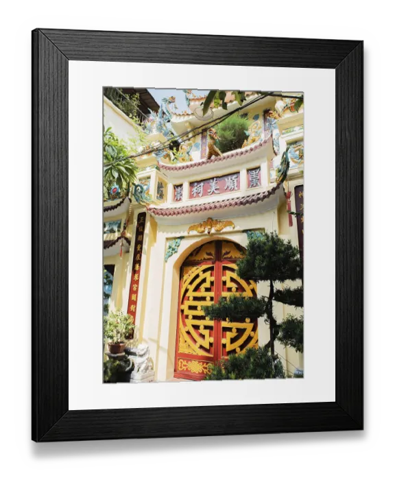 Framed Print : Chinese temple in downtown Hanoi Chinese temple in the city centre of Hanoi