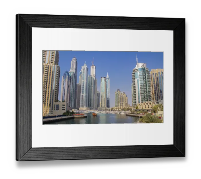 Framed Print : Cayan Tower and Infinity Tower Skyline is a skyscraper in the Dubai Marina in Dubai Cayan Tower