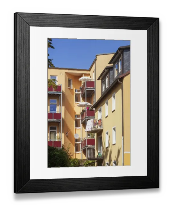 Framed Print : Modern residential building, multi-family house