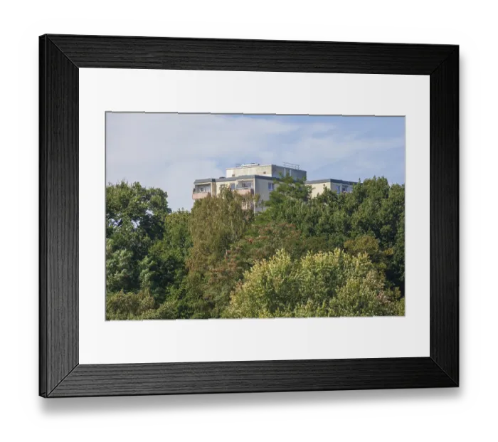 Framed Print : Modern residential building, multi-family house Framed Print : Modern residential building, multi-family house