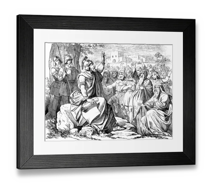 Framed Print : Before his death, Joshua gathers the tribes of Israel around him